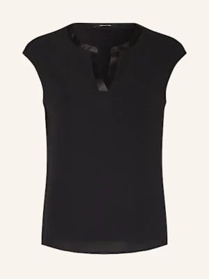 Comma Bluzka Bez Rękawów Z Mieszanki Materiałów schwarz