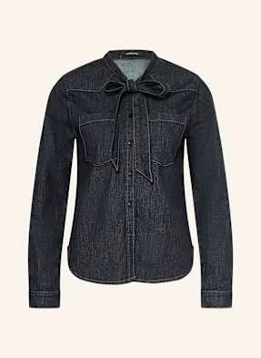 Comma Bluzka Z Wiązaniem Pod Szyją W Stylu Jeansowym blau