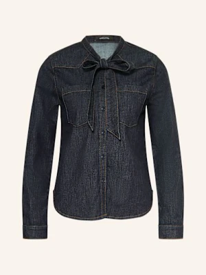 Comma Bluzka Z Wiązaniem Pod Szyją W Stylu Jeansowym blau