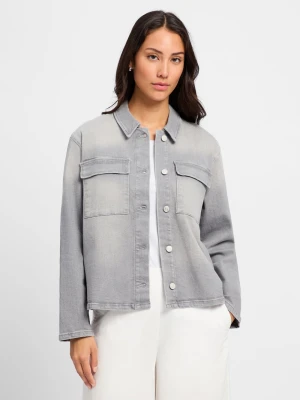 comma casual identity Damska kurtka dżinsowa Kobiety Bawełna szary jednolity,