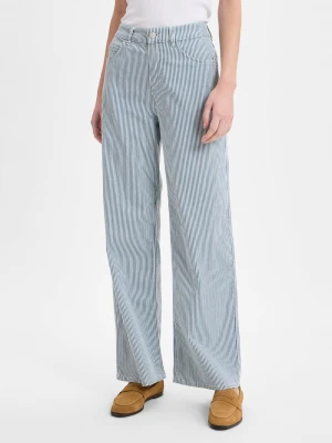 comma casual identity Damskie spodnie materiałowe Kobiety Bawełna niebieski|biały w paski,