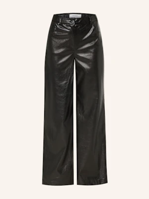 Comma Casual Identity Spodnie Z Imitacji Skóry schwarz