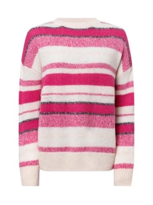 comma casual identity Sweter damski z zawartością alpaki Kobiety wyrazisty róż|biały w paski,