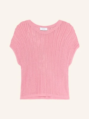Comma Dzianinowa Koszulka Z Brokatową Przędzą pink