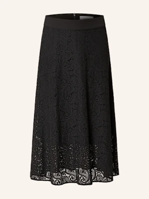 Comma Koronkowa Spódnica schwarz