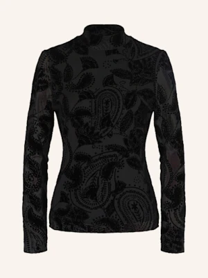 Comma Koszulka Z Długim Rękawem Z Siateczki schwarz