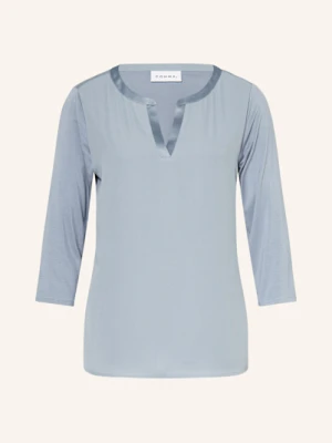 Comma Koszulka Z Mieszanki Materiałów Z Rękawami 3/4 blau