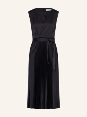 Comma Satyna Sukienka Z Plisami blau