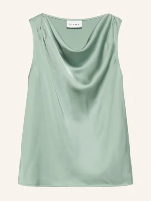 Comma Satynowa Bluzka gruen
