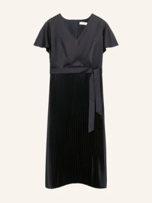 Comma Satynowa Sukienka Z Plisami blau