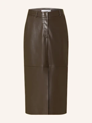 Comma Spódnica Z Imitacji Skóry braun