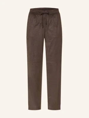 Comma Spodnie Imitujące Skórę braun