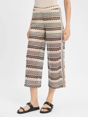 comma Spodnie typu culottes Kobiety beżowy|czarny|biały wzorzysty,