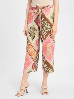 comma Spodnie typu culottes Kobiety wiskoza różowy|wielokolorowy wzorzysty,