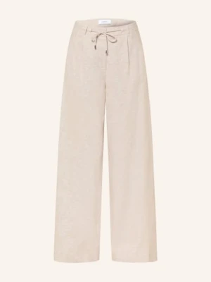 Comma Spodnie Z Marszczeniami beige