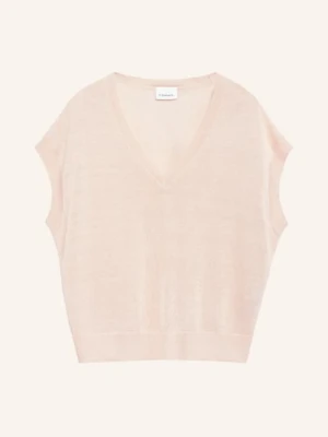 Comma Sweter Bez Rękawów Z Lnu beige