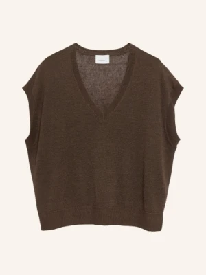 Comma Sweter Bez Rękawów Z Lnu braun