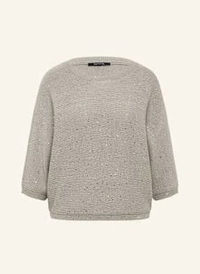 Comma Sweter Z Cekinami I Rękawami 3/4 beige