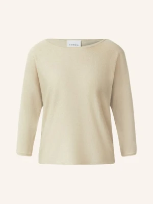 Comma Sweter Z Rękawami 3/4 I Błyszczącą Przędzą beige