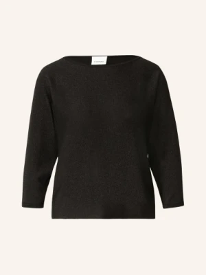 Comma Sweter Z Rękawami 3 / 4 I Błyszczącą Przędzą schwarz CZARNY