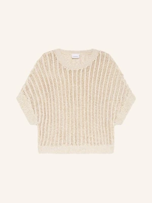 Comma Sweter Z Rękawami 3/4 I Cekinami beige