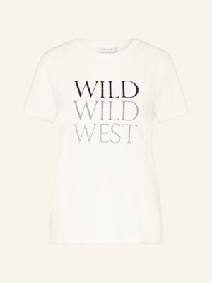 Comma T-Shirt Z Obszyciem Ozdobnymi Kamykami weiss