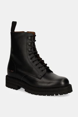 Common Projects botki Combat damskie kolor czarny na płaskim obcasie 6180