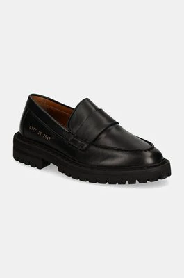 Common Projects mokasyny skórzane Chunky Loafer damskie kolor czarny na platformie 6177