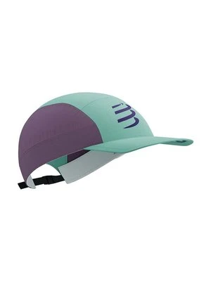 Compressport czapka z daszkiem 5 Panel Light Cap kolor turkusowy wzorzysta CU00097B