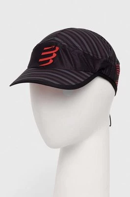 Compressport czapka z daszkiem Pro Racing Cap kolor czarny wzorzysta CU00003B