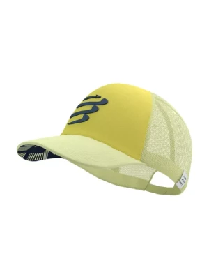 Compressport czapka z daszkiem Trucker Cap kolor żółty wzorzysta XHWU4190