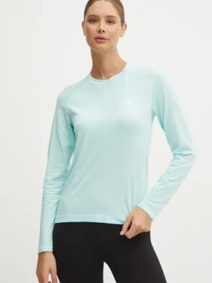 Compressport longsleeve do biegania Performance kolor turkusowy ATSW4955