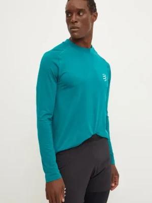 Compressport longsleeve do biegania Performance kolor zielony gładki ATSM4946