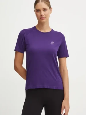 Compressport t-shirt do biegania Performance kolor fioletowy ATSW4930