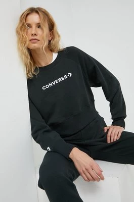 Converse bluza damska kolor czarny z aplikacją