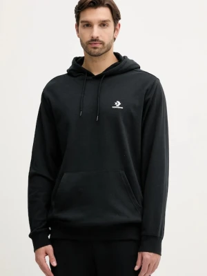 Converse bluza męska kolor czarny z kapturem z aplikacją CVM5K874