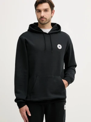 Converse bluza męska kolor czarny z kapturem z aplikacją CVM5K981