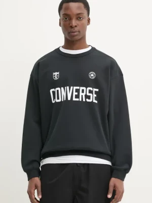 Converse bluza męska kolor czarny z nadrukiem 10028409-A01