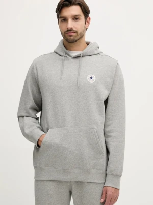 Converse bluza męska kolor szary z kapturem z aplikacją CVM5K981