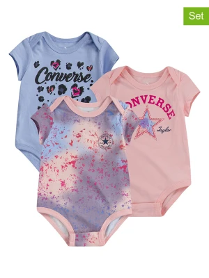 Converse Body (3 szt.) w kolorze jasnoróżowo-błękitnym rozmiar: 62/68