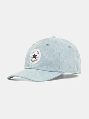 Converse czapka z daszkiem jeansowa kolor niebieski z aplikacją 10027685-A01