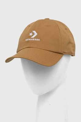 Converse czapka z daszkiem kolor beżowy z aplikacją 10022131-A24