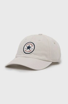 Converse czapka z daszkiem kolor beżowy z aplikacją