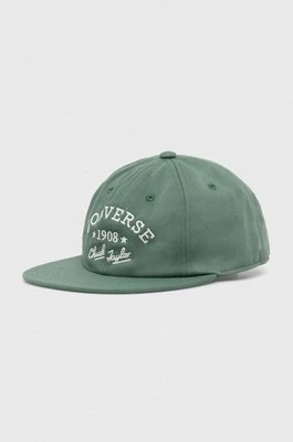 Converse czapka z daszkiem kolor zielony z aplikacją