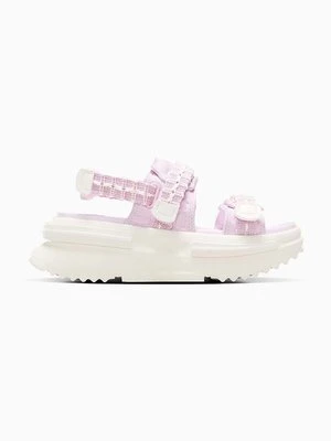 Converse sandały skórzane Run Star Utility Sandal Cx damskie kolor fioletowy na platformie A07545C