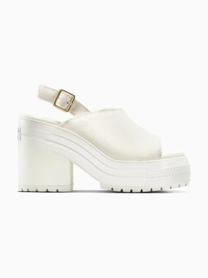 Converse sandały zamszowe Chuck 70 De Luxe Heel Mule damskie kolor biały na słupku A15070C