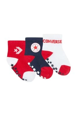 Converse skarpetki niemowlęce 3-pack kolor czerwony
