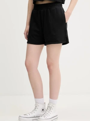 Converse szorty damskie kolor czarny gładkie high waist 10028417-A02