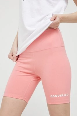 Converse szorty damskie kolor fioletowy gładkie medium waist