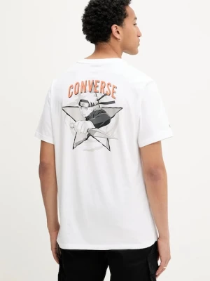 Converse t-shirt bawełniany Converse x NARUTO kolor biały z nadrukiem 10028746-A01